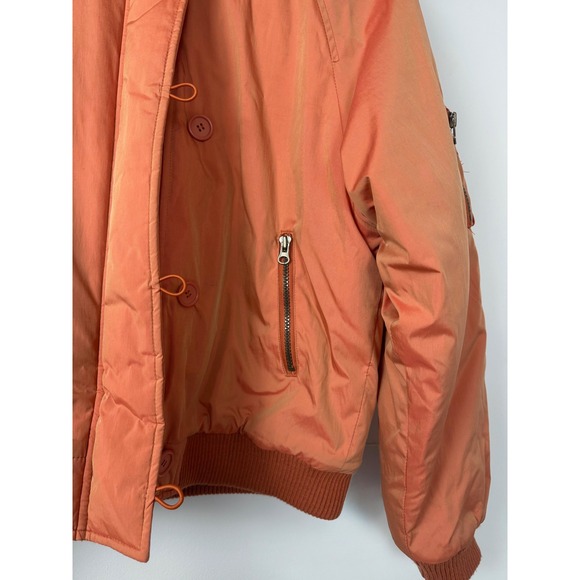 Talbots Kids Orange Faux Fur Hood Bomber Winter Rust Jacket Size 16‎ - Picture 8 of 16
